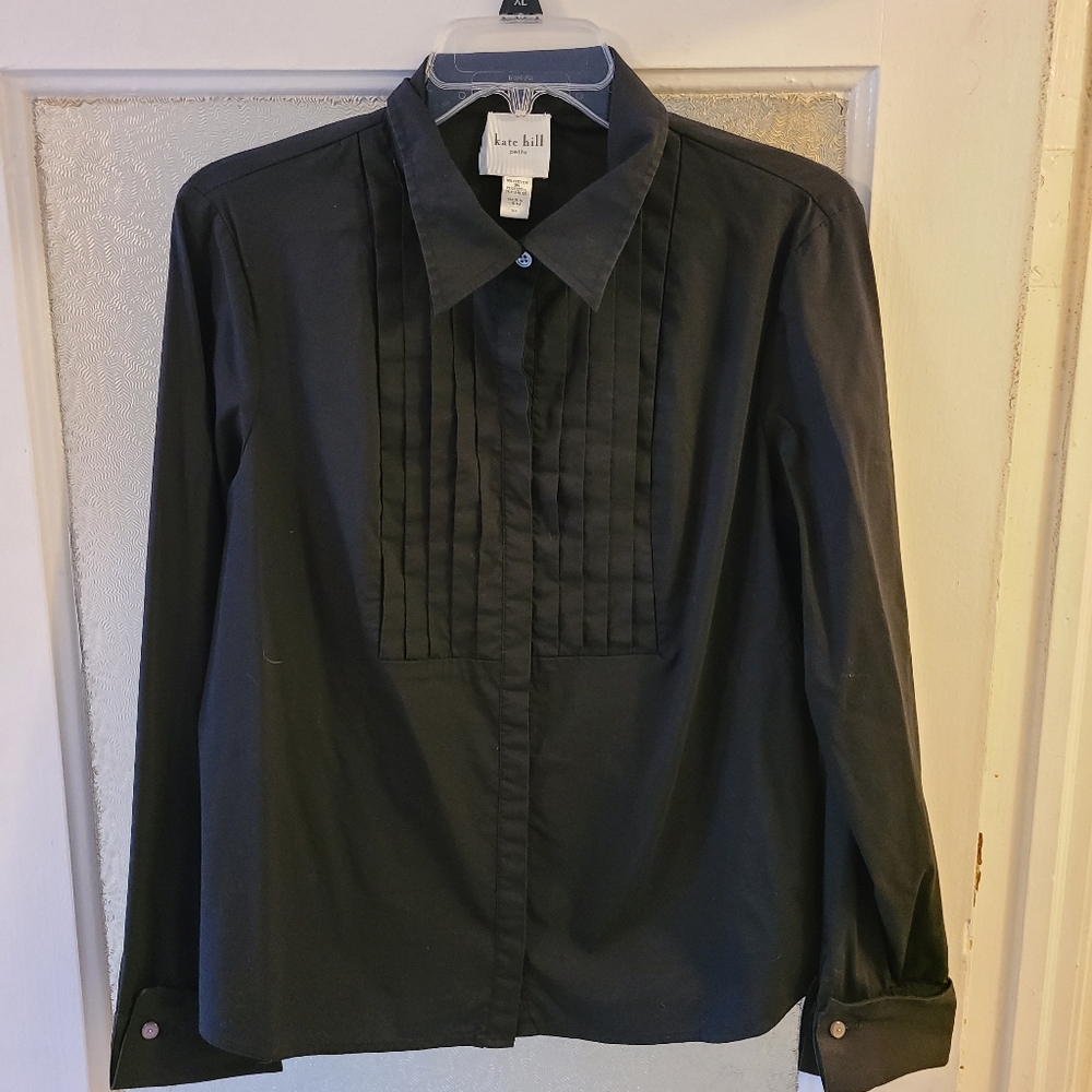 Kate Hill Long Sleeve Black Button Up